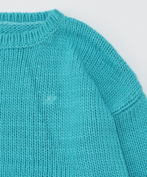 WHO'S WHO gallery（フーズフーギャラリー）の「ロービングカラーニット（ニット/セーター・レディース・パープル/グリーン/ピンク/サックスブルー・FREE）」の22枚目の写真