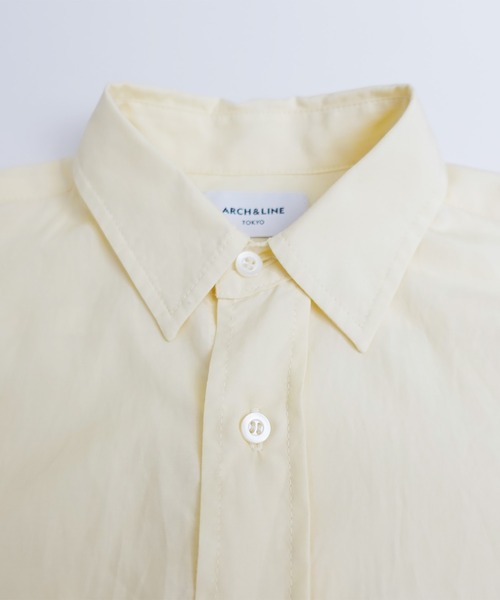 ARCH & LINE(アーチアンドライン)の「リヨセル混 長袖カラーシャツ Ly/Co COLOR SHIRT(シャツ/ブラウス・レディース・スミクロ/レモンイエロー/ピンク・3/2)」の7枚目の写真