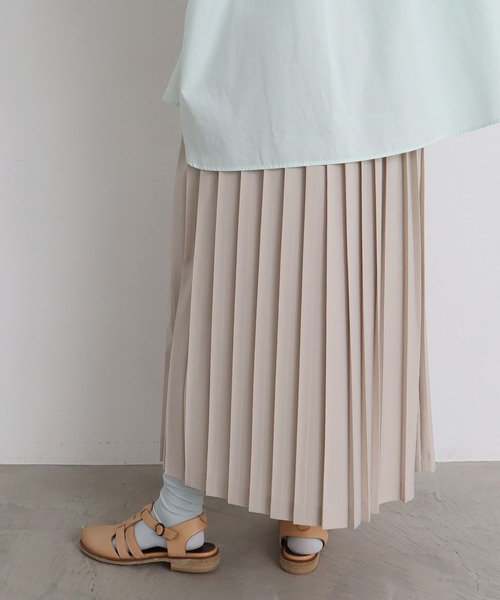 bulle de savon（ビュルデサボン）の「T/R ロングプリーツスカート（スカート・レディース・グレー/ブラック/ベージュ/ダークブラウン/モカ・FREE）」の12枚目の写真