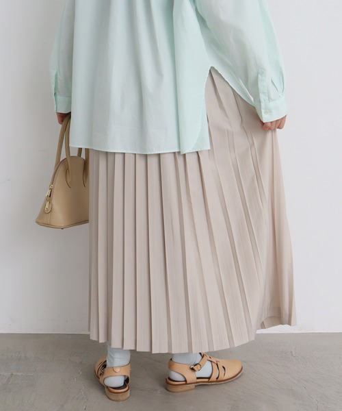 bulle de savon（ビュルデサボン）の「T/R ロングプリーツスカート（スカート・レディース・グレー/ブラック/ベージュ/ダークブラウン/モカ・FREE）」の14枚目の写真