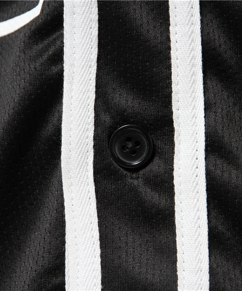 WEGO（ウィゴー）の「WEGO/メッシュベースボールシャツ（シャツ/ブラウス・レディース・オフホワイト/ブラック・FREE）」の4枚目の写真