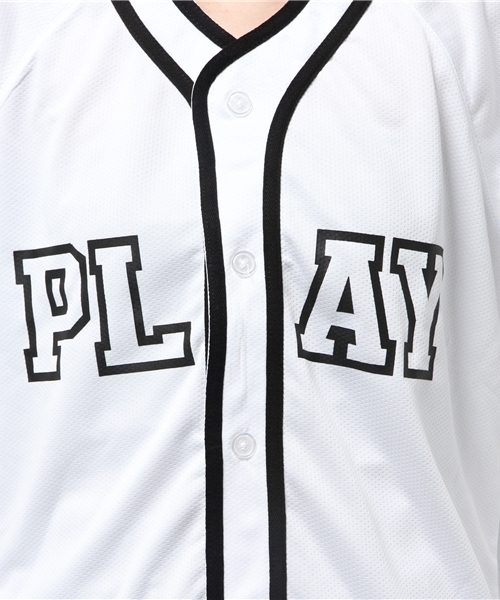 WEGO（ウィゴー）の「WEGO/メッシュベースボールシャツ（シャツ/ブラウス・レディース・オフホワイト/ブラック・FREE）」の5枚目の写真