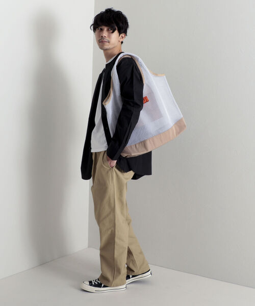 UNIVERSAL OVERALL（ユニバーサルオーバーオール）の「【UNIVERSAL OVERALL/ユニバーサルオーバーオール】Mesh tote bag メッシュトートバッグ（トートバッグ・メンズ・ホワイト/ブラック/オリーブ・FREE）」の22枚目の写真