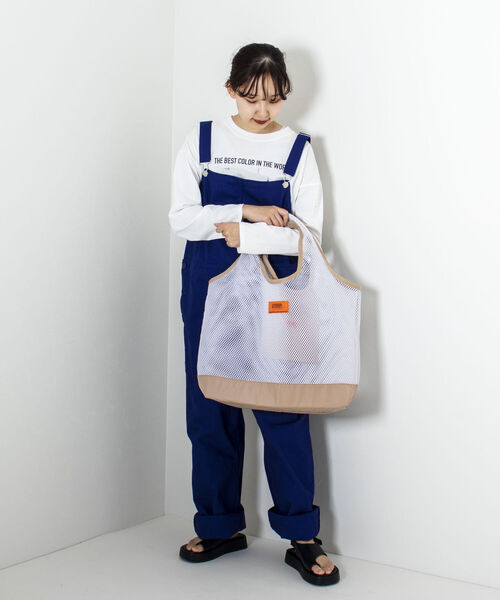 UNIVERSAL OVERALL（ユニバーサルオーバーオール）の「【UNIVERSAL OVERALL/ユニバーサルオーバーオール】Mesh tote bag メッシュトートバッグ（トートバッグ・メンズ・ホワイト/ブラック/オリーブ・FREE）」の7枚目の写真