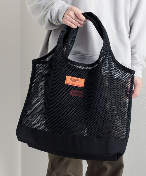 UNIVERSAL OVERALL（ユニバーサルオーバーオール）の「【UNIVERSAL OVERALL/ユニバーサルオーバーオール】Mesh tote bag メッシュトートバッグ（トートバッグ・メンズ・ホワイト/ブラック/オリーブ・FREE）」の5枚目の写真