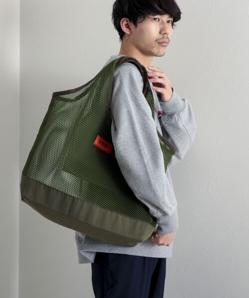 UNIVERSAL OVERALL（ユニバーサルオーバーオール）の「【UNIVERSAL OVERALL/ユニバーサルオーバーオール】Mesh tote bag メッシュトートバッグ（トートバッグ・メンズ・ホワイト/ブラック/オリーブ・FREE）」の9枚目の写真