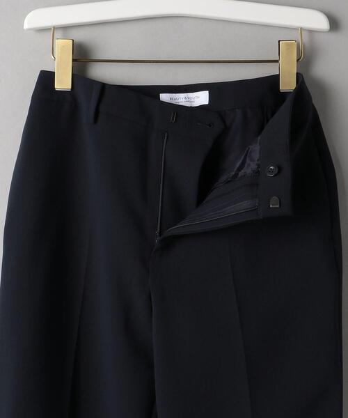 【H BEAUTY&YOUTH　エイチ】ダブルクロステーパードパンツ　ブラックS H＞ダブルクロステーパードパンツ（その他パンツ）｜H