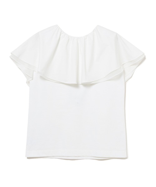 Ray BEAMS(レイビームス)の「RBS / レイヤード ケープカラー Tシャツ(Tシャツ/カットソー・レディース・ホワイト/ブラック・ONE SIZE)」の8枚目の写真