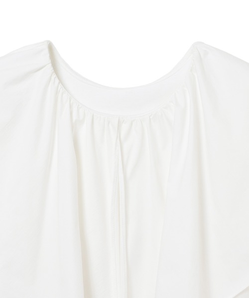 Ray BEAMS(レイビームス)の「RBS / レイヤード ケープカラー Tシャツ(Tシャツ/カットソー・レディース・ホワイト/ブラック・ONE SIZE)」の3枚目の写真