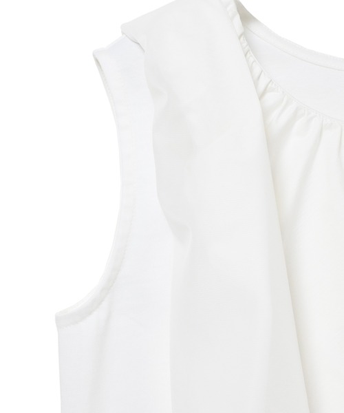 Ray BEAMS(レイビームス)の「RBS / レイヤード ケープカラー Tシャツ(Tシャツ/カットソー・レディース・ホワイト/ブラック・ONE SIZE)」の4枚目の写真