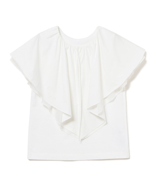 Ray BEAMS(レイビームス)の「RBS / レイヤード ケープカラー Tシャツ(Tシャツ/カットソー・レディース・ホワイト/ブラック・ONE SIZE)」の13枚目の写真