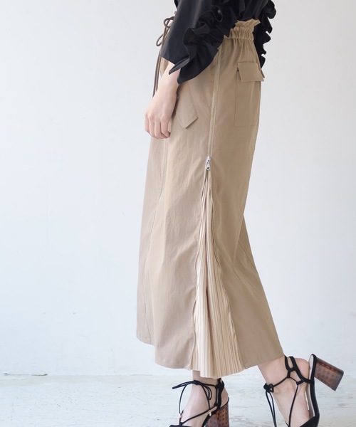 La SRIC（ラスリック）の「La SRIC / サイドZIPプリーツSK（スカート・レディース・ネイビー/キャメル・38）」の17枚目の写真