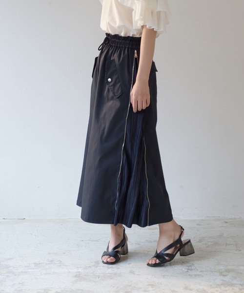 La SRIC（ラスリック）の「La SRIC / サイドZIPプリーツSK（スカート・レディース・ネイビー/キャメル・38）」の15枚目の写真