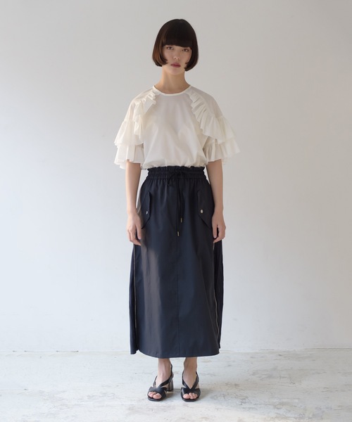 La SRIC（ラスリック）の「La SRIC / サイドZIPプリーツSK（スカート・レディース・ネイビー/キャメル・38）」の12枚目の写真