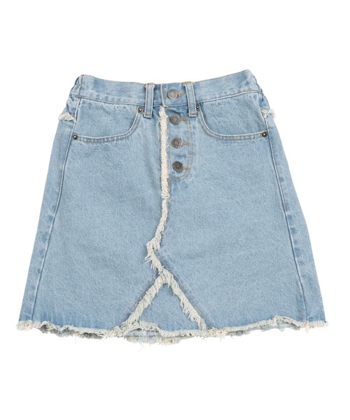 PUNYUS(プニュズ)の「リメイク風デニムミニスカート(デニムスカート・レディース・ブラック/ライトブルー・1/2/3/4)」の6枚目の写真