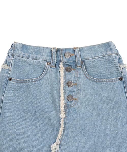 PUNYUS(プニュズ)の「リメイク風デニムミニスカート(デニムスカート・レディース・ブラック/ライトブルー・1/2/3/4)」の7枚目の写真