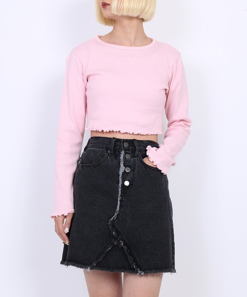 PUNYUS(プニュズ)の「リメイク風デニムミニスカート(デニムスカート・レディース・ブラック/ライトブルー・1/2/3/4)」の19枚目の写真