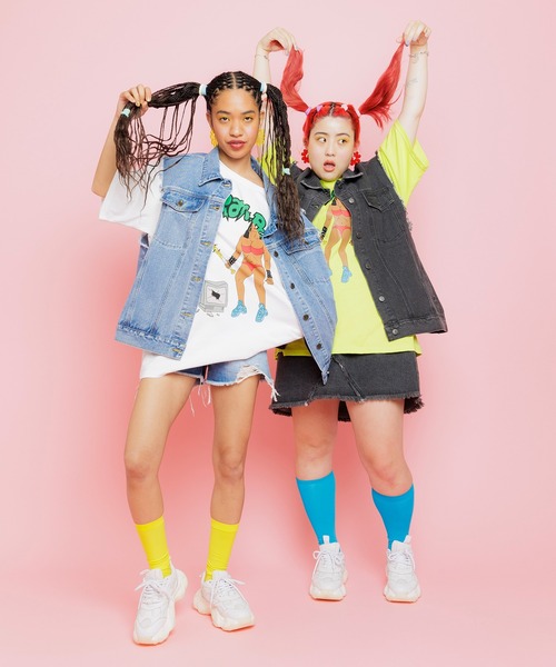 PUNYUS(プニュズ)の「リメイク風デニムミニスカート(デニムスカート・レディース・ブラック/ライトブルー・1/2/3/4)」の17枚目の写真