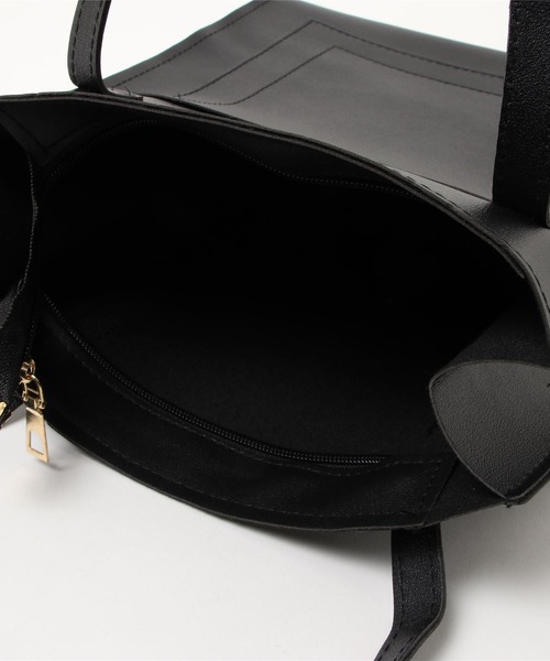 PairPair(ペアペア)の「合皮トートバッグ(トートバッグ・レディース・ブラック・FREE)」の11枚目の写真