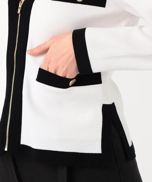 TOMORROWLAND （トゥモローランド）の「コットンミラノリブ Vネックカーディガン（カーディガン/ボレロ・レディース・ブラック系その他/ホワイト系・S）」の11枚目の写真