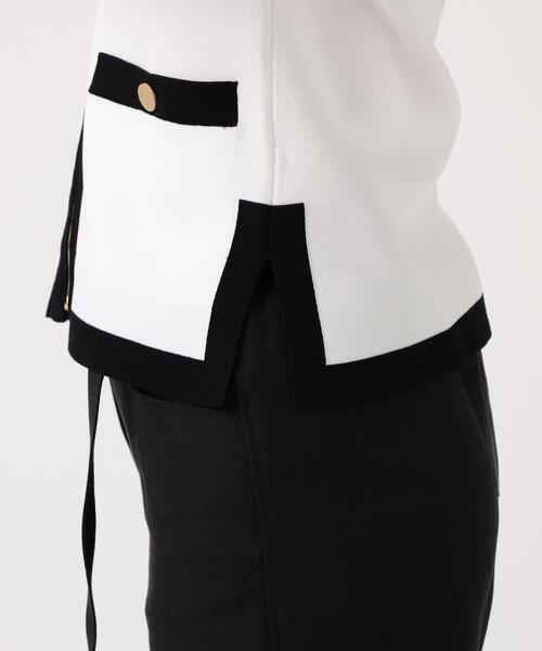 TOMORROWLAND （トゥモローランド）の「コットンミラノリブ Vネックカーディガン（カーディガン/ボレロ・レディース・ブラック系その他/ホワイト系・S）」の13枚目の写真