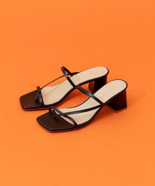 FABIO RUSCONI（ファビオルスコーニ）の「【FABIO RUSCONI/ファビオ ルスコーニ】スクエアヒールストラップサンダル【MAISON SPECIAL/メゾンスペシャル】（サンダル・レディース・ブラック/オレンジ/ブルー/グリーン・37.5/36.5）」の2枚目の写真