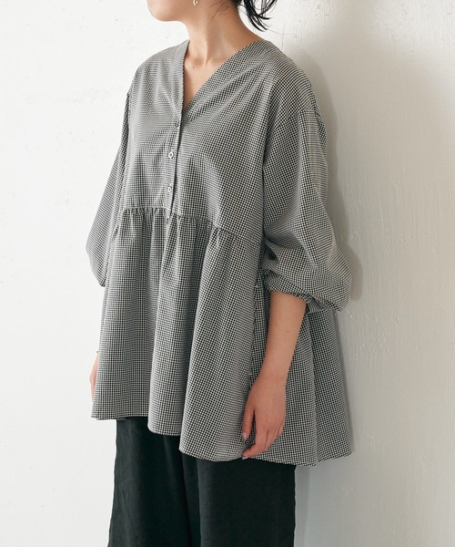 BEARDSLEY(ビアズリー)の「ギンガムブラウス(シャツ/ブラウス・レディース・ブラック・FREE)」の9枚目の写真