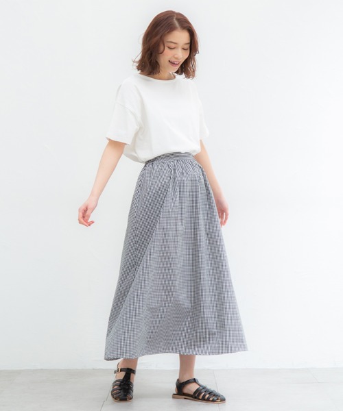 Honeys(ハニーズ)の「ゆるTシャツ(Tシャツ/カットソー・レディース・ブラック/オフホワイト/グリーン/ホワイト×グリーン/ベージュ系その他/ブルー系その他/ホワイト×ネイビー/ホワイト×ピンク・LL/S/M/L)」の10枚目の写真