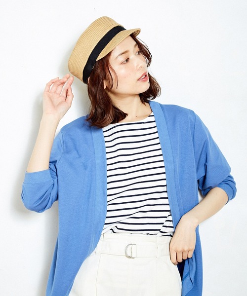 Honeys(ハニーズ)の「ゆるTシャツ(Tシャツ/カットソー・レディース・ブラック/オフホワイト/グリーン/ホワイト×グリーン/ベージュ系その他/ブルー系その他/ホワイト×ネイビー/ホワイト×ピンク・LL/S/M/L)」の11枚目の写真