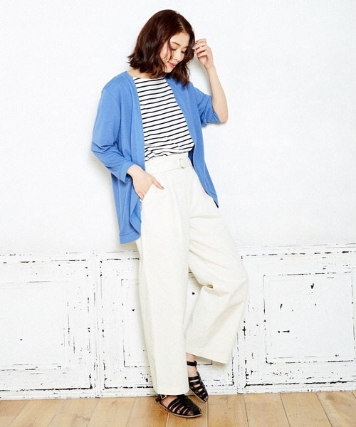 Honeys(ハニーズ)の「ゆるTシャツ(Tシャツ/カットソー・レディース・ブラック/オフホワイト/グリーン/ホワイト×グリーン/ベージュ系その他/ブルー系その他/ホワイト×ネイビー/ホワイト×ピンク・LL/S/M/L)」の16枚目の写真