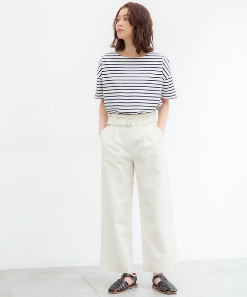 Honeys(ハニーズ)の「ゆるTシャツ(Tシャツ/カットソー・レディース・ブラック/オフホワイト/グリーン/ホワイト×グリーン/ベージュ系その他/ブルー系その他/ホワイト×ネイビー/ホワイト×ピンク・LL/S/M/L)」の20枚目の写真