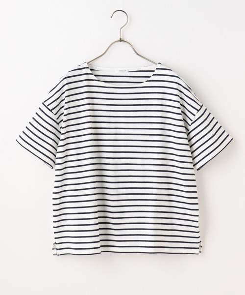 Honeys(ハニーズ)の「ゆるTシャツ(Tシャツ/カットソー・レディース・ブラック/オフホワイト/グリーン/ホワイト×グリーン/ベージュ系その他/ブルー系その他/ホワイト×ネイビー/ホワイト×ピンク・LL/S/M/L)」の17枚目の写真