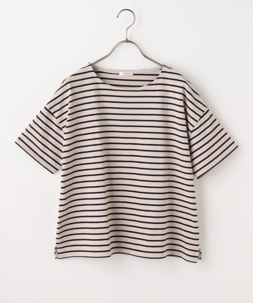 Honeys(ハニーズ)の「ゆるTシャツ(Tシャツ/カットソー・レディース・ブラック/オフホワイト/グリーン/ホワイト×グリーン/ベージュ系その他/ブルー系その他/ホワイト×ネイビー/ホワイト×ピンク・LL/S/M/L)」の22枚目の写真