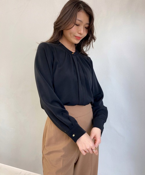 Brownie（ブラウニー）の「Brownie フロントタック 2WAYブラウス（シャツ/ブラウス・レディース・ブラック/オフホワイト/オレンジ/グリーン・FREE）」の14枚目の写真