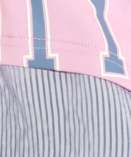 PINK-latte（ピンクラテ）の「◆透けストライプレイヤード風Tシャツ（Tシャツ/カットソー・キッズ・ピンク系/チャコールグレー/オフホワイト/レモンイエロー・15 /14/16）」の19枚目の写真