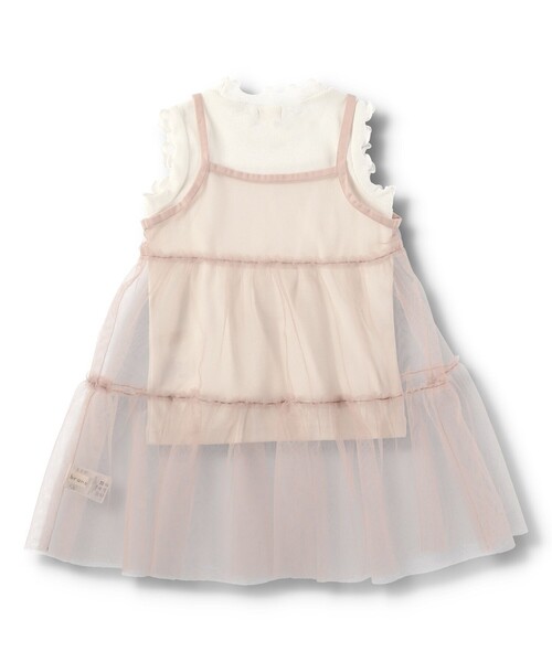 BRANSHES（ブランシェス）の「Tシャツ×チュールキャミソールセット（Tシャツ/カットソー・キッズ・チャコールグレー/オフホワイト・120/150/90/110/100/130/140）」の15枚目の写真