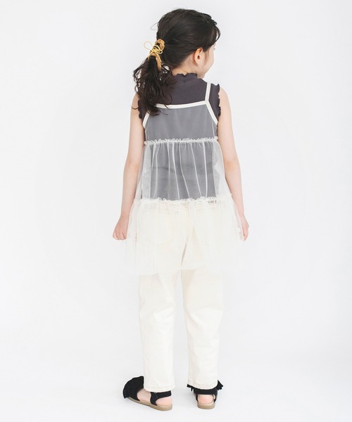 BRANSHES（ブランシェス）の「Tシャツ×チュールキャミソールセット（Tシャツ/カットソー・キッズ・チャコールグレー/オフホワイト・120/150/90/110/100/130/140）」の19枚目の写真