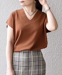 *ZOZO限定*〈手洗い可能〉Vネックショートスリーブ◇