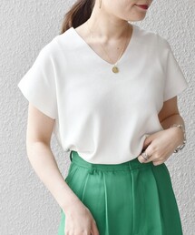 *ZOZO限定*〈手洗い可能〉Vネックショートスリーブ◇