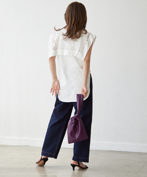 セール】【OUD/ウード】 レースセーラーカラーTシャツ（Tシャツ