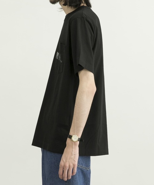 MHL.エムエイチエル　コットン100%　Tシャツ　ポケット　ブラック　メンズM MHL.（エムエイチエル）Tシャツ・カットソー 黒 サイズ:M メンズ