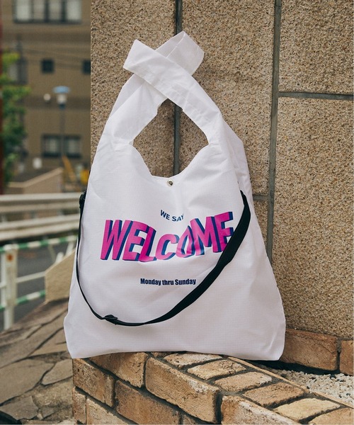 JOURNAL STANDARD（ジャーナルスタンダード）の「【MISHIMA MART/ミシママート】ウェルカム プリント バック（エコバッグ/サブバッグ・メンズ・ホワイト系その他/ホワイト・FREE）」の3枚目の写真