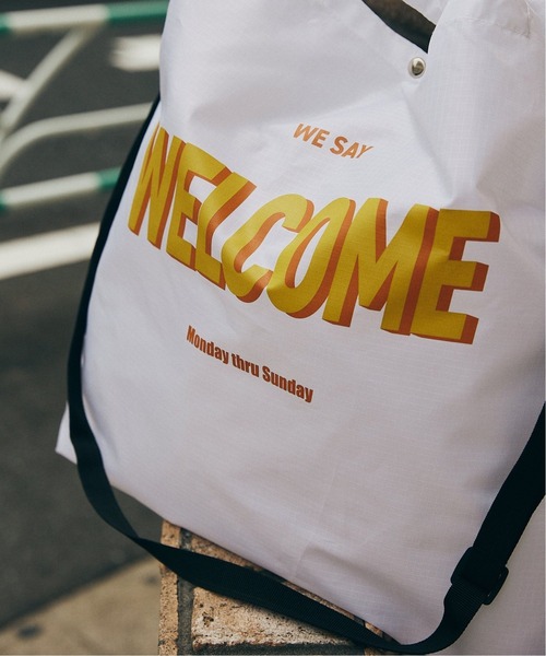 JOURNAL STANDARD（ジャーナルスタンダード）の「【MISHIMA MART/ミシママート】ウェルカム プリント バック（エコバッグ/サブバッグ・メンズ・ホワイト系その他/ホワイト・FREE）」の6枚目の写真