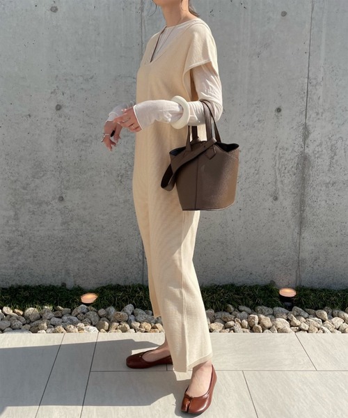 select MOCA by misato（セレクトモカバイミサト）の「2022 SS ケーブル編みニット2WAYワンピース（ワンピース・レディース・ブラック/カーキ/アイボリー・FREE）」の12枚目の写真