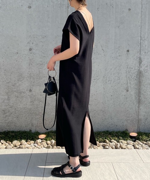 select MOCA by misato（セレクトモカバイミサト）の「2022 SS ケーブル編みニット2WAYワンピース（ワンピース・レディース・ブラック/カーキ/アイボリー・FREE）」の20枚目の写真