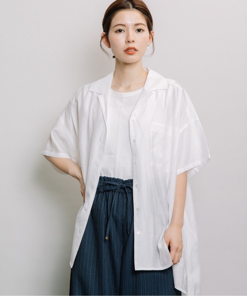 refinedworks（リファインドワークス）の「オーバーサイズシャツ（シャツ/ブラウス・レディース・オフホワイト/オレンジ/ブルー・FREE）」の2枚目の写真