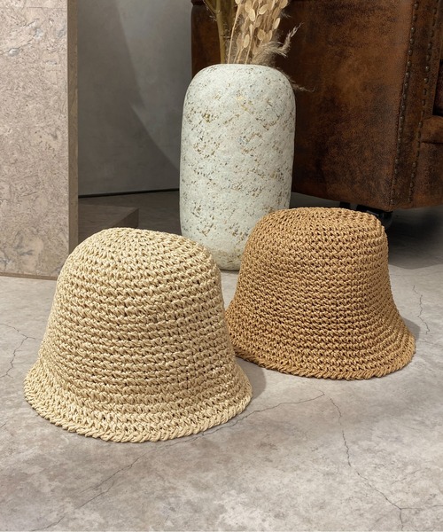 apres jour clair（アプレジュールクレア）の「【apres jour clair×ARIAZ】スカシアミバケットハット（ハット・レディース・ブラウン系その他/ライトベージュ・FREE）」の4枚目の写真