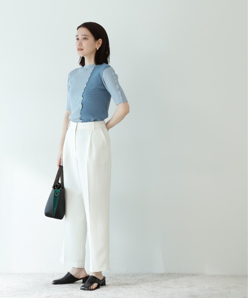 N.(N. Natural Beauty Basic)(エヌエヌナチュラルビューティーベーシック)の「◆バイカラーメローニット(ニット/セーター・レディース・ホワイト系その他/ベージュ系その他/ブルー系その他・MEDIUM)」の13枚目の写真