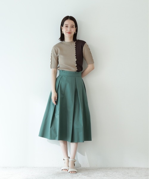 N.(N. Natural Beauty Basic)(エヌエヌナチュラルビューティーベーシック)の「◆バイカラーメローニット(ニット/セーター・レディース・ホワイト系その他/ベージュ系その他/ブルー系その他・MEDIUM)」の5枚目の写真