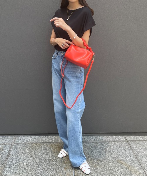 StyleSea（スタイルシー）の「ブリーチデニムストレートワイドパンツ（デニムパンツ・レディース・ライトブルー・FREE）」の3枚目の写真